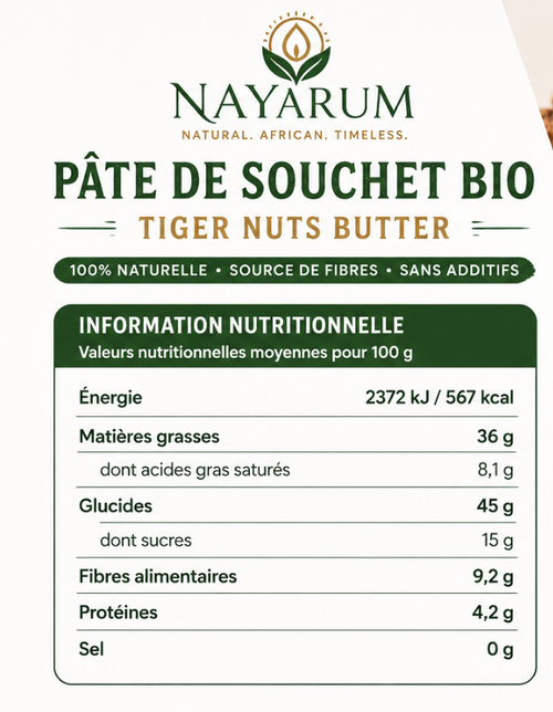organic tigernut butter (butternut)