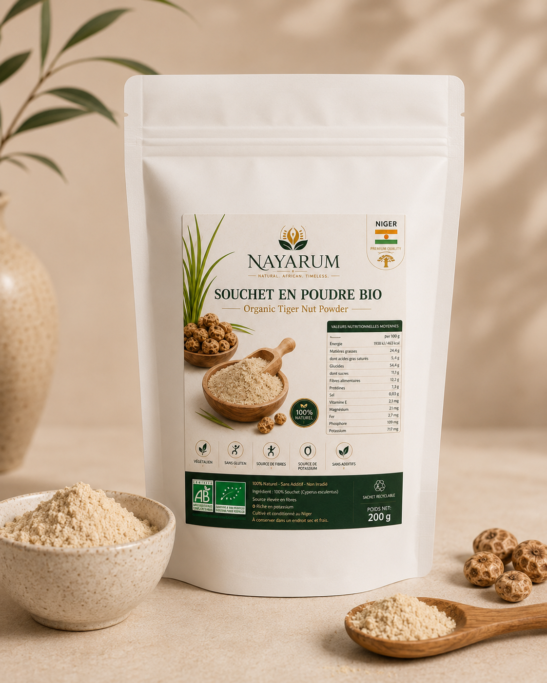 Organic tiger nut flour
