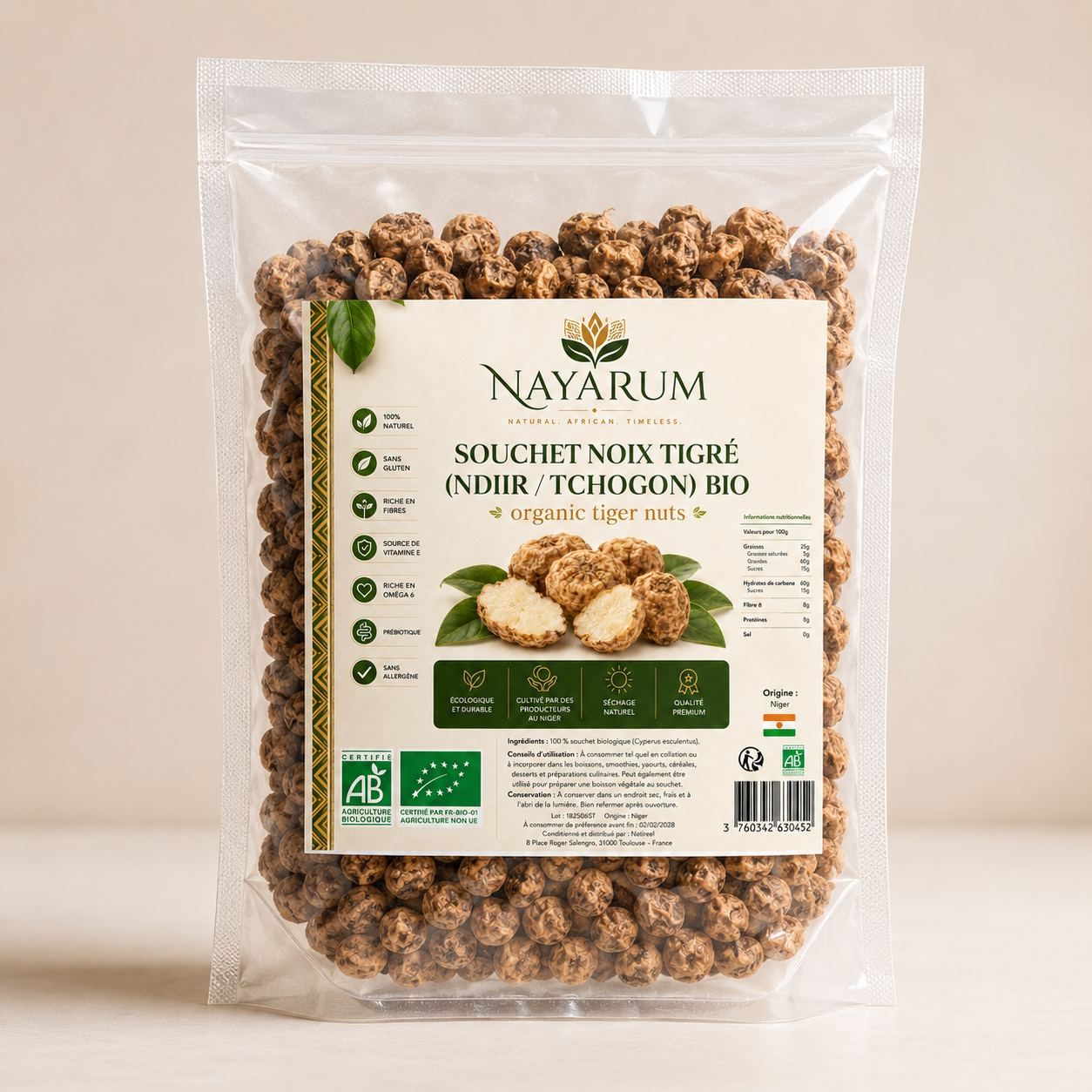Organic tiger nuts (ndiir, chufa)