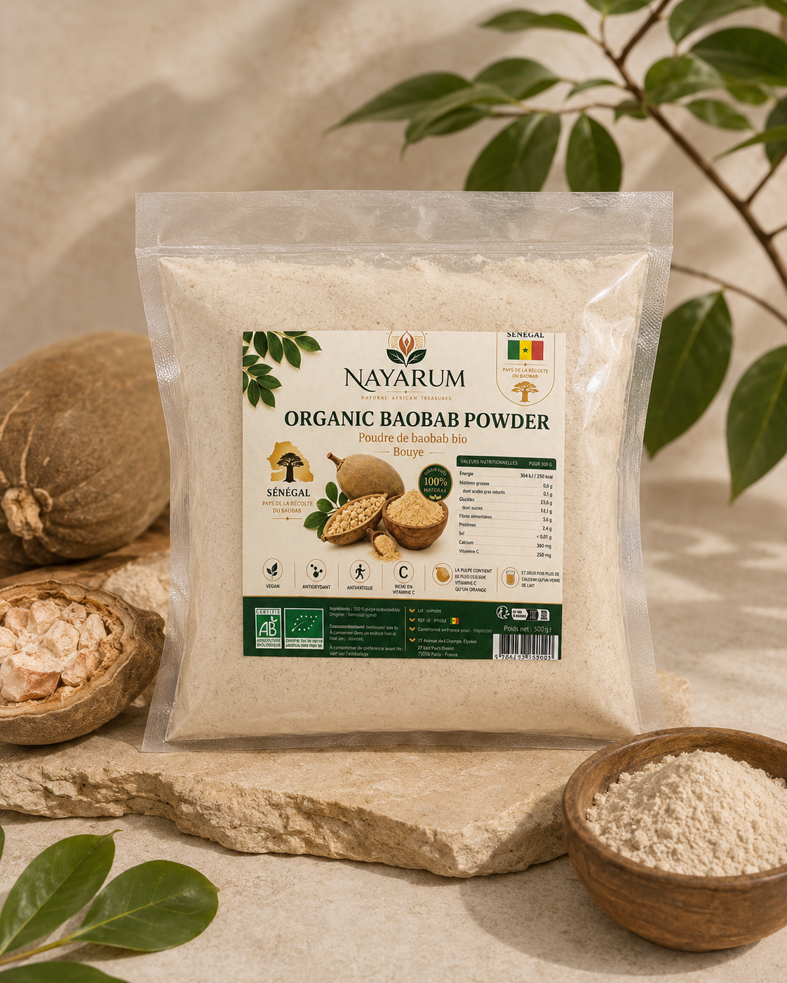 Organic baobab powder