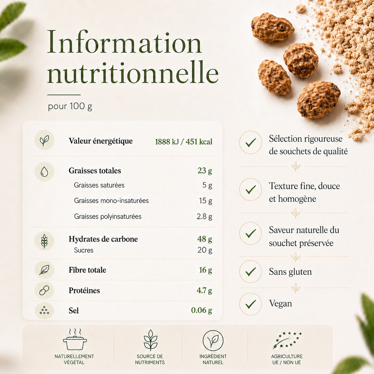 Organic tiger nut flour