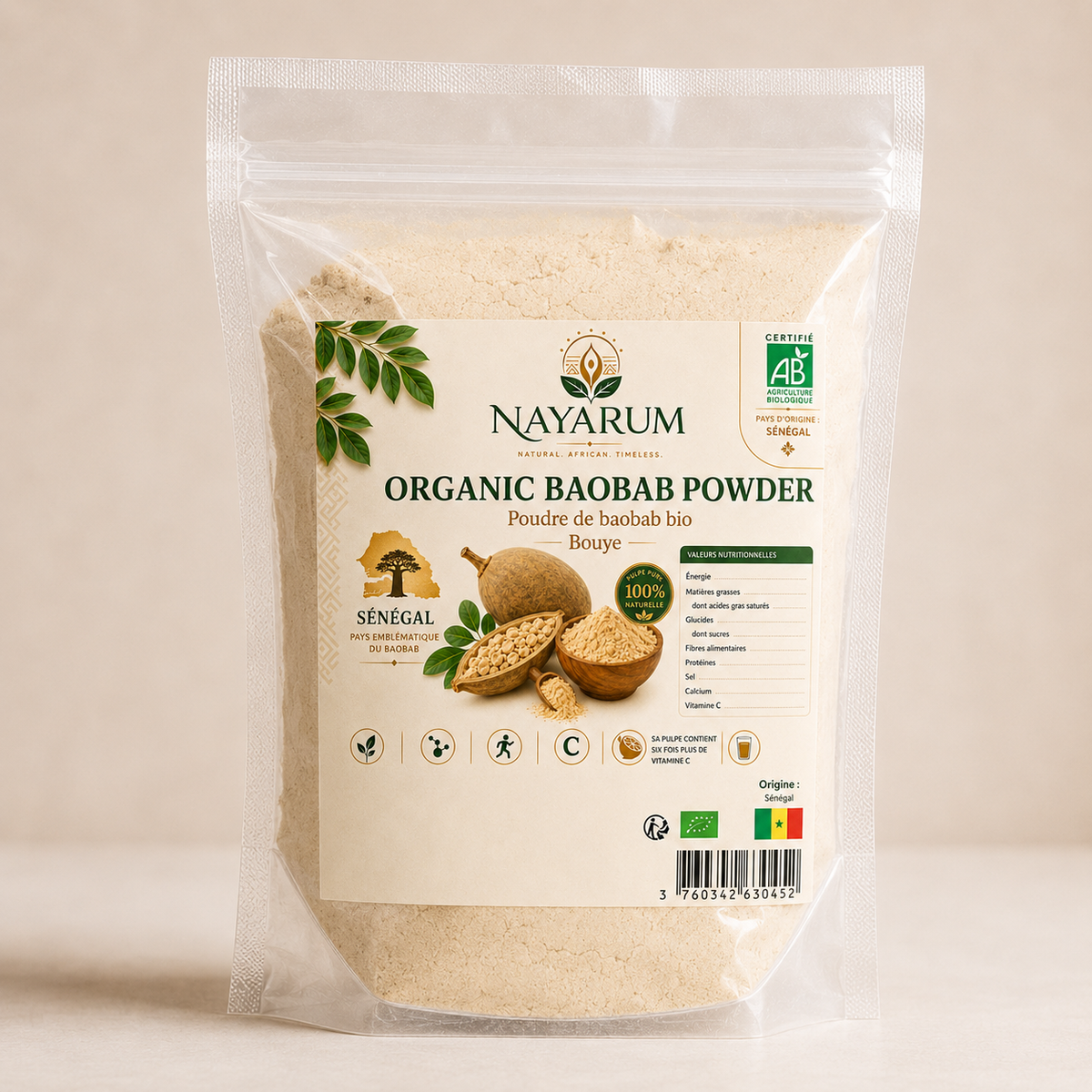 Organic baobab powder
